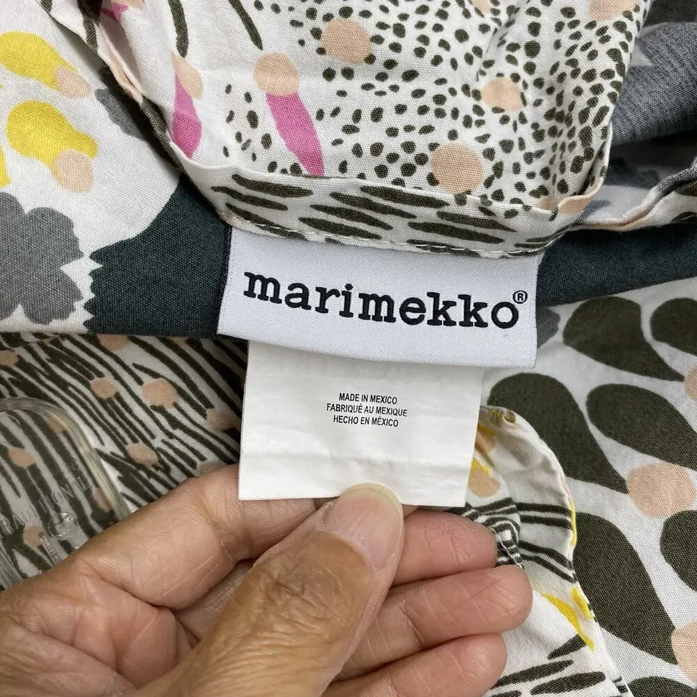 Marimekko Pieni Letto 1 King Pillow Sham Botanical Floral Cotton Earthy Colors